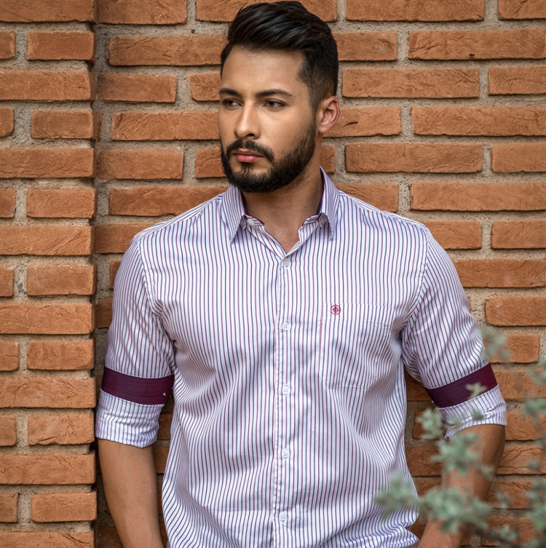 Camisa Listrada Masculina Social