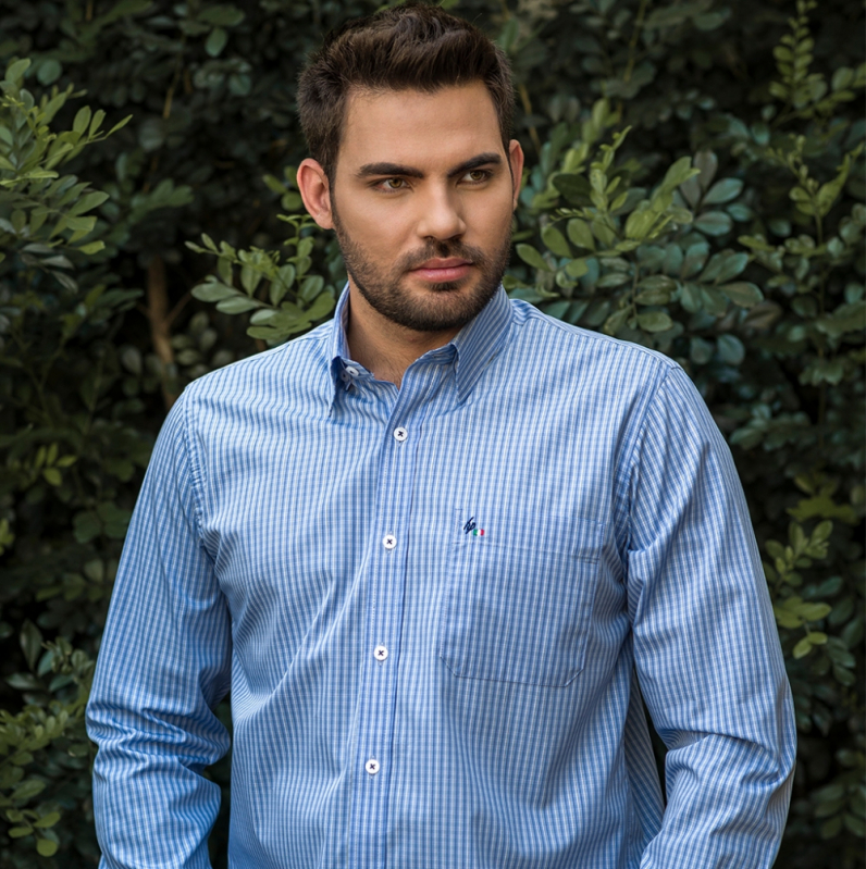 Fabricante de Camisa Social Azul Claro Masculina